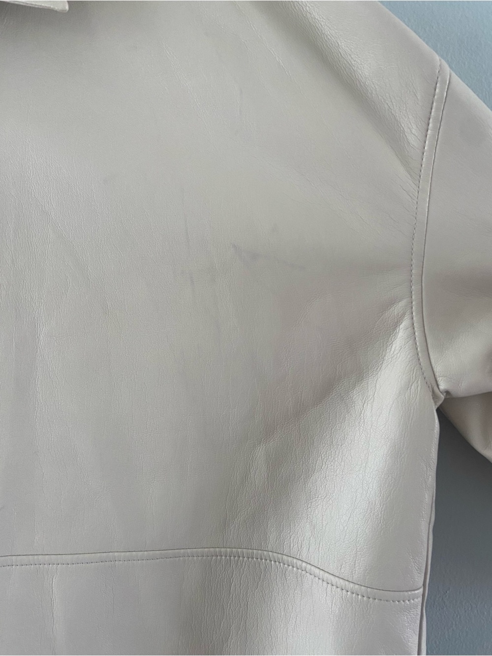 Babaton Soft Vegan Leather Button-Front Jacket - Taupe *see notes - Picture 5 of 6
